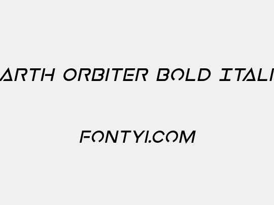 Earth Orbiter Bold Italic