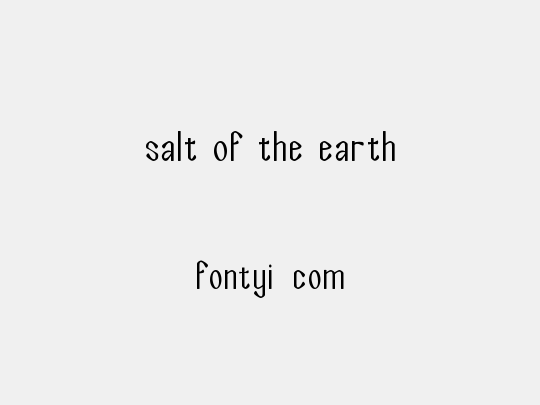 Salt of the Earth