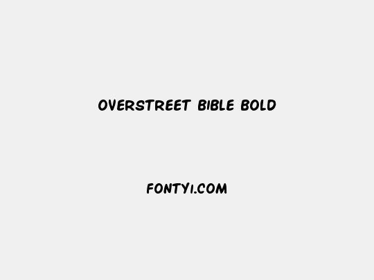 Overstreet Bible Bold