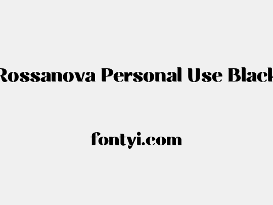 Rossanova Personal Use Black
