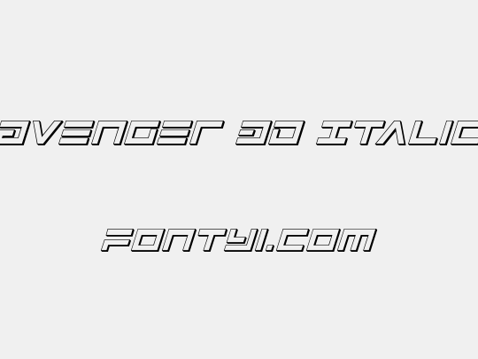 Avenger 3D Italic