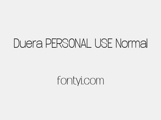 Duera PERSONAL USE Normal