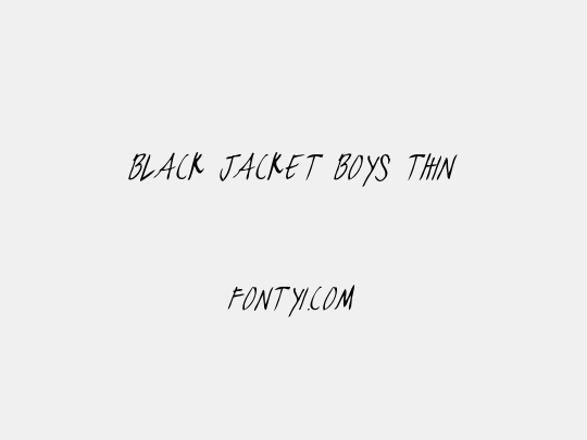 black jacket boys Thin