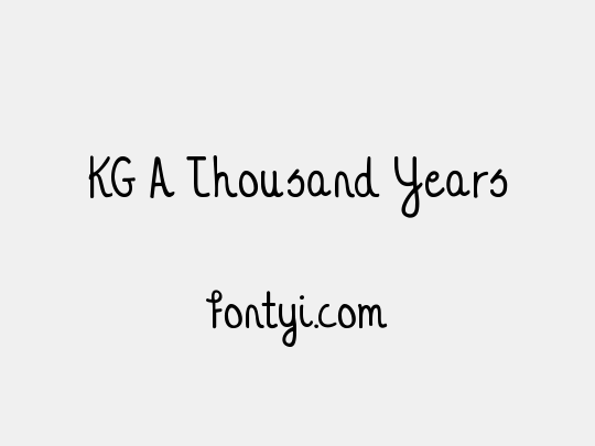 KG A Thousand Years