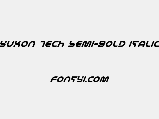 Yukon Tech Semi-Bold Italic