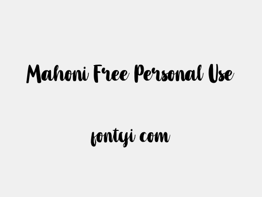 Mahoni Free Personal Use