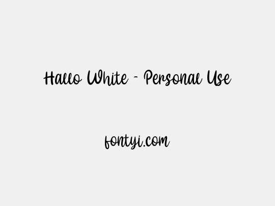 Hallo White - Personal Use