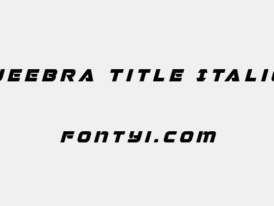 Jeebra Title Italic