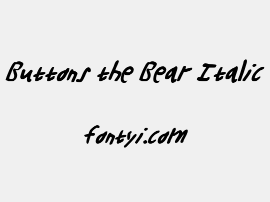 Buttons the Bear Italic