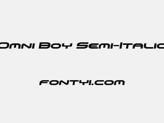 Omni Boy Semi-Italic