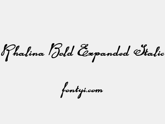 Rhalina Bold Expanded Italic