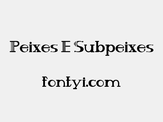 Peixes E Subpeixes