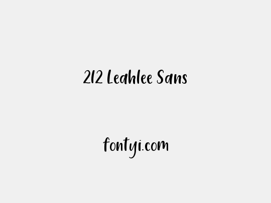 212 Leahlee Sans
