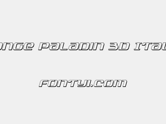 Range Paladin 3D Italic