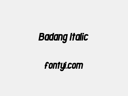 Badang Italic