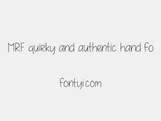 MRF quirky and authentic hand font