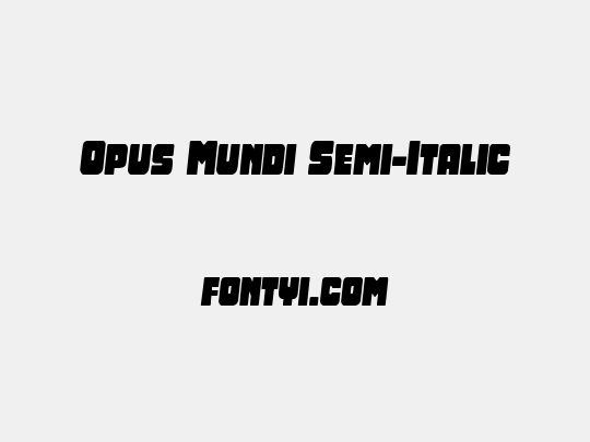 Opus Mundi Semi-Italic