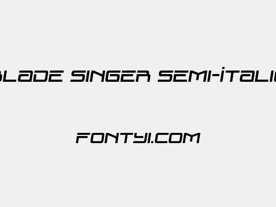 Blade Singer Semi-Italic