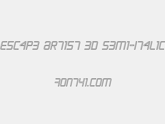 Escape Artist 3D Semi-Italic