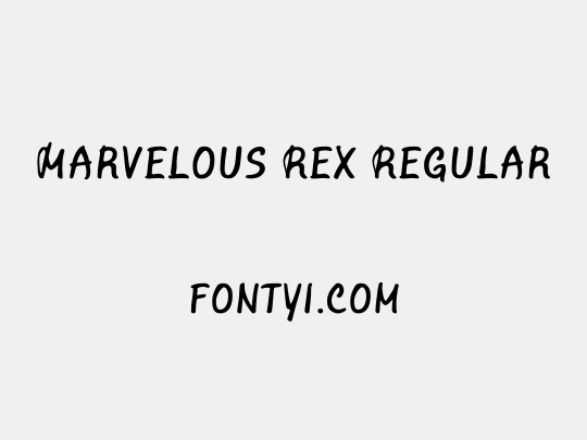Marvelous Rex Regular