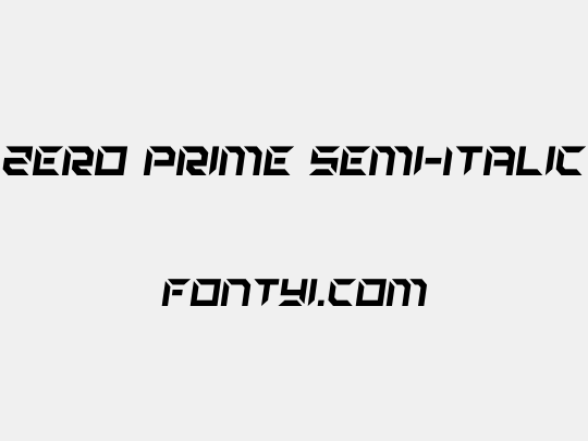 Zero Prime Semi-Italic