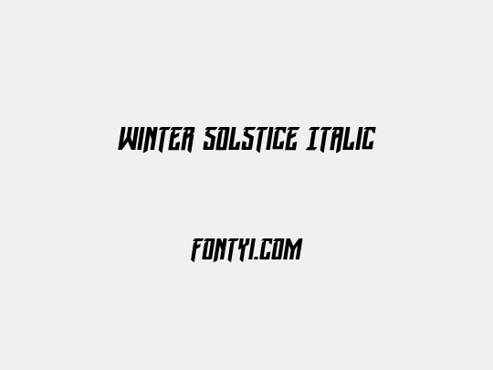 Winter Solstice Italic