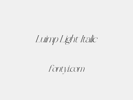 Luimp Light Italic