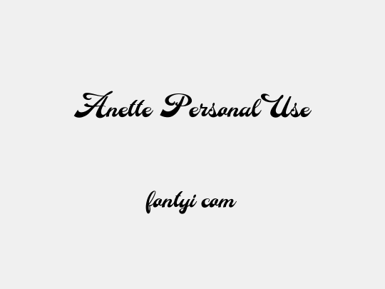 Anette Personal Use
