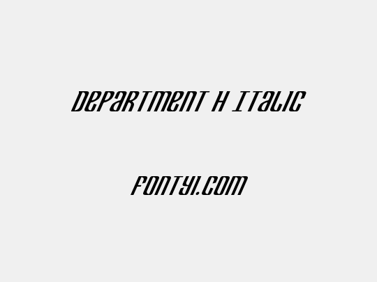 Department H Italic