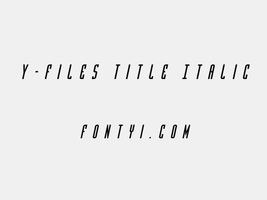 Y-Files Title Italic