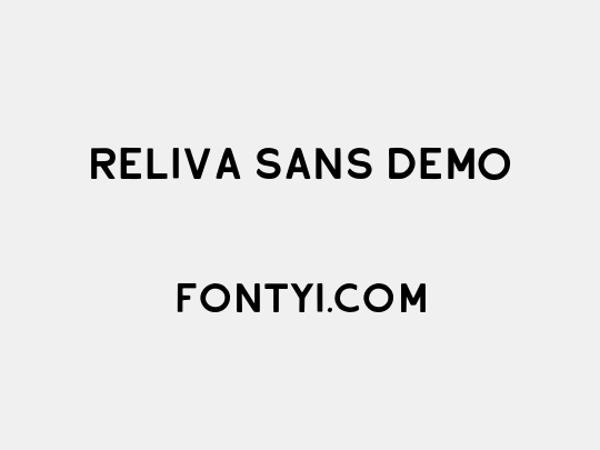 Reliva Sans DEMO