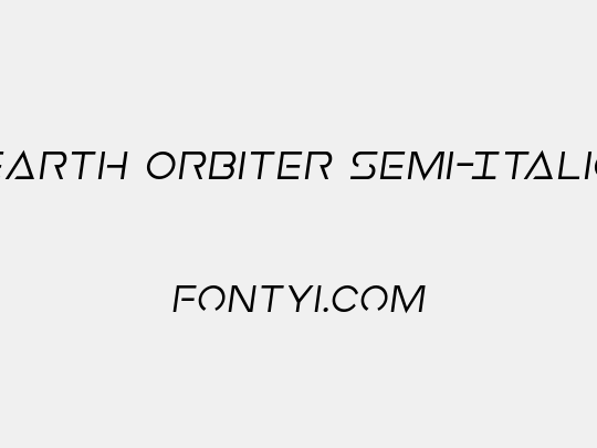 Earth Orbiter Semi-Italic