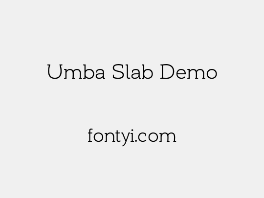 Umba Slab Demo
