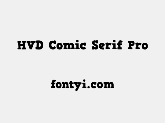 HVD Comic Serif Pro
