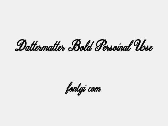 Dattermatter Bold Persoinal Use