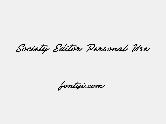Society Editor Personal Use