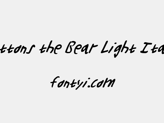 Buttons the Bear Light Italic
