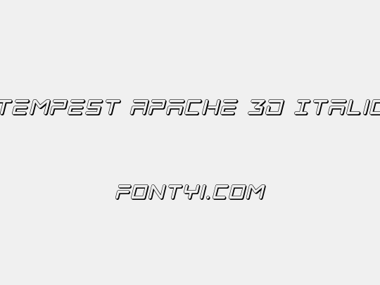 Tempest Apache 3D Italic