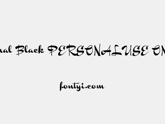 Chinal Black PERSONAL USE ONLY