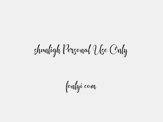 shunligh Personal Use Only