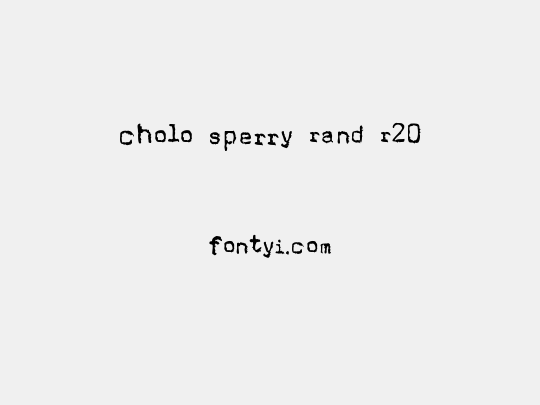 Cholo Sperry Rand R20