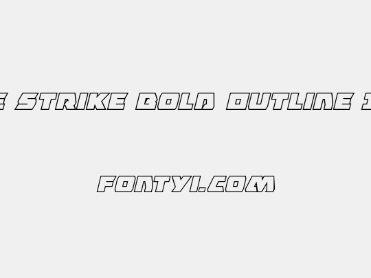 Eagle Strike Bold Outline Italic