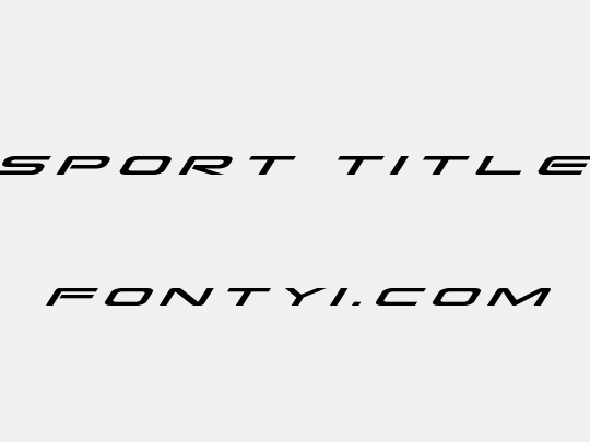 Grand Sport Title Italic