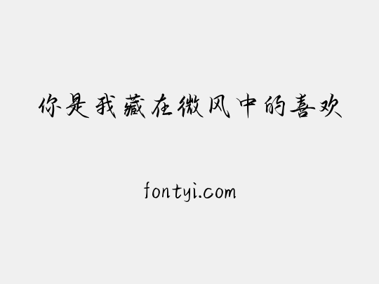 你是我藏在微风中的喜欢