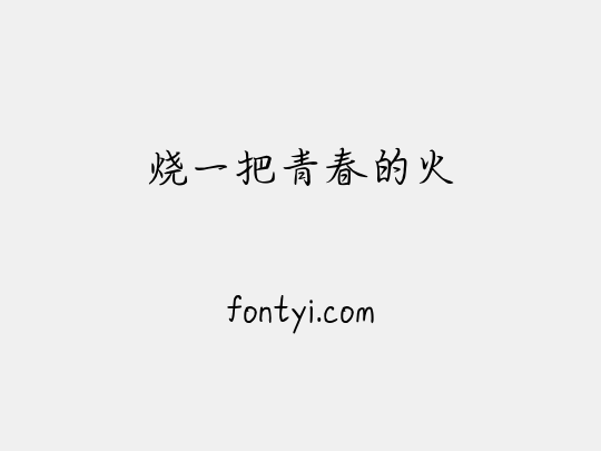 烧一把青春的火