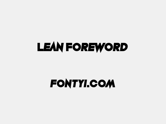 Lean Foreword