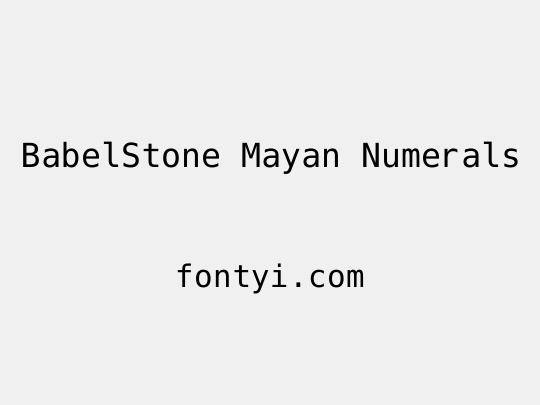 BabelStone Mayan Numerals