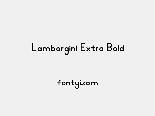 Lamborgini Extra Bold