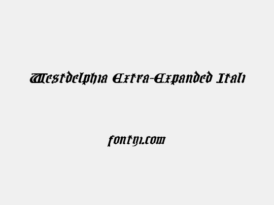 Westdelphia Extra-Expanded Italic