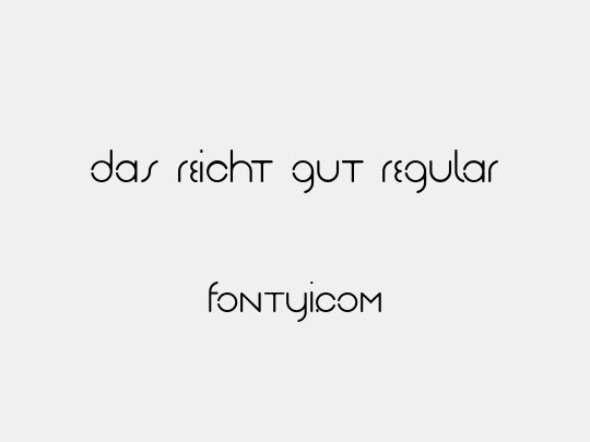 Das Reicht Gut Regular